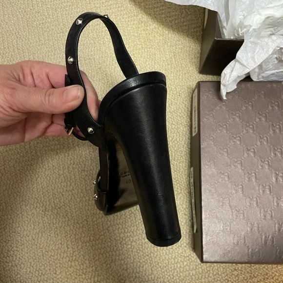 Gucci black leather heels